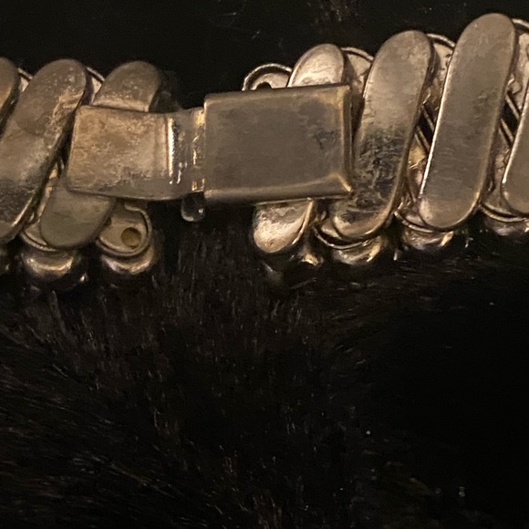 Vintage Light Blue Rhinestone Choker Necklace & Bracelet Set look @ the video - Picture 15 of 17